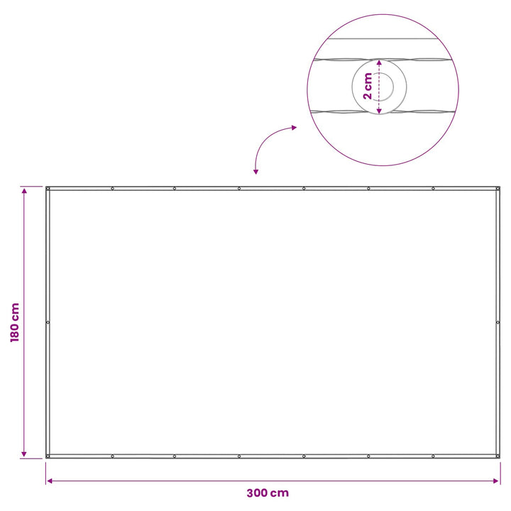 Balkon Afskærmning 180 x 300 cm Stof med PU-belægning Antracit