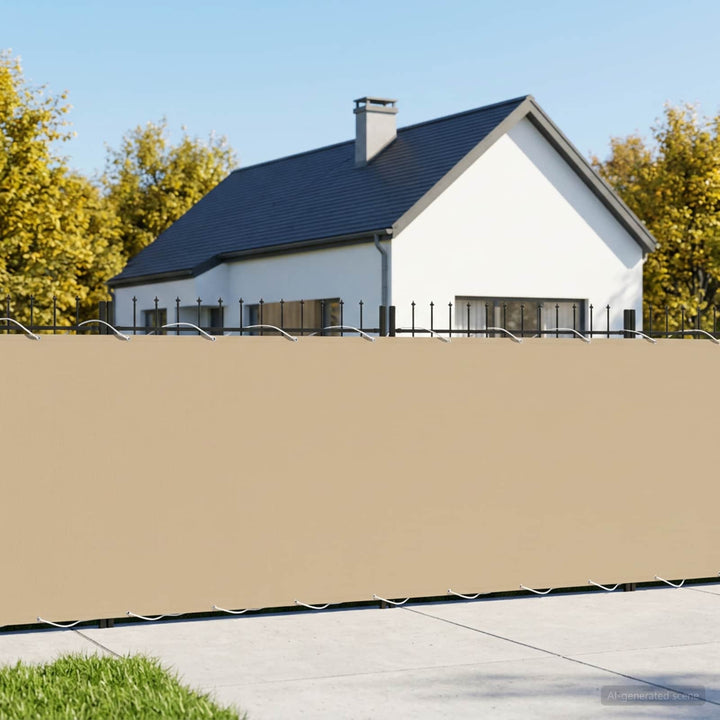 Balkon Afskærmning 150 x 400 cm Stof med PU-belægning Beige