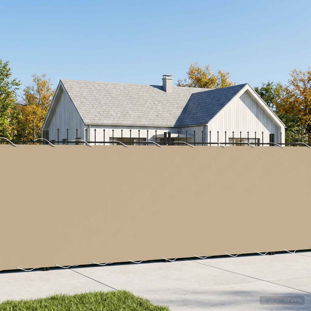 Balkon Afskærmning 180 x 600 cm Stof med PU-belægning Beige