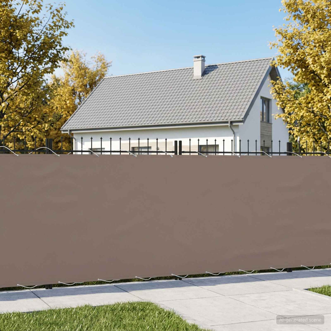 Balkon Afskærmning 150 x 600 cm Stof med PU-belægning Gråbrun