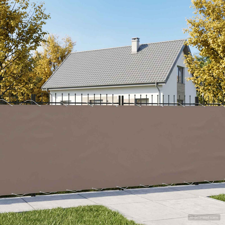 Balkon Afskærmning 150 x 600 cm Stof med PU-belægning Gråbrun
