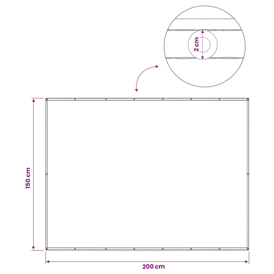 Balkon Afskærmning 150 x 200 cm Stof med PU-belægning Gråbrun