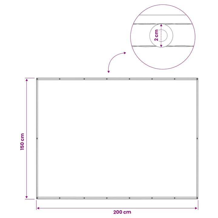 Balkon Afskærmning 150 x 200 cm Stof med PU-belægning Gråbrun