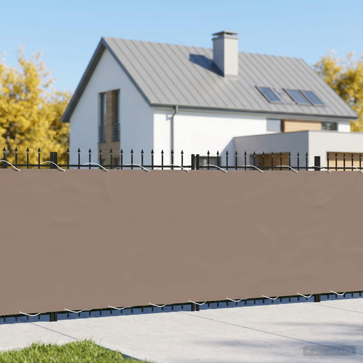 Balkon Afskærmning 180 x 600 cm Stof med PU-belægning Gråbrun