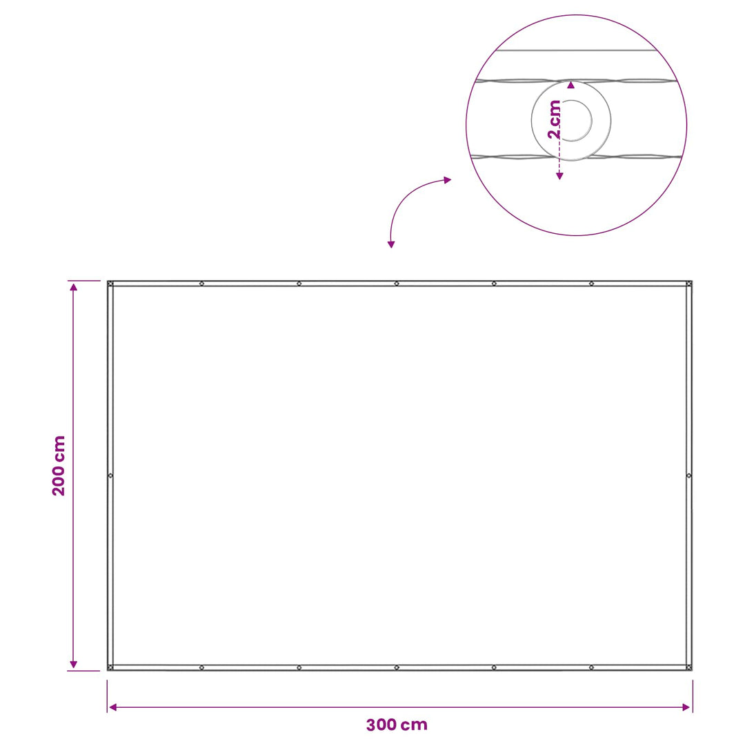 Balkon Afskærmning 200 x 300 cm Stof med PU-belægning Gråbrun