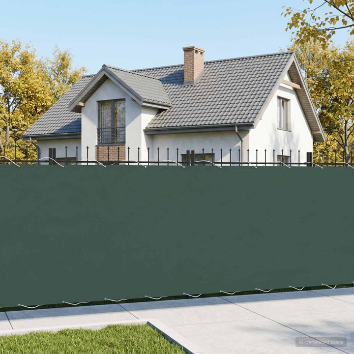 Balkon Afskærmning 150 x 600 cm Stof med PU-belægning Mørkegrøn