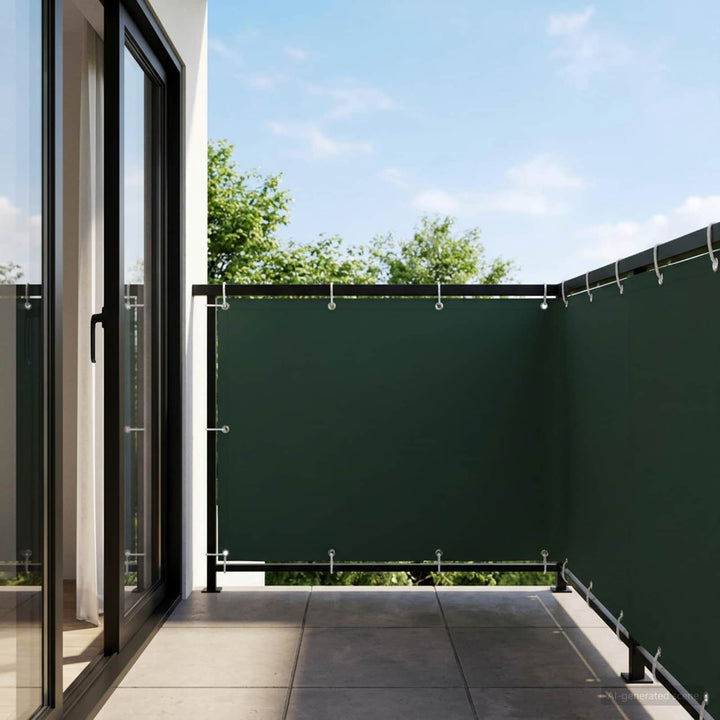 Balkon Afskærmning 150 x 700 cm Stof med PU-belægning Mørkegrøn