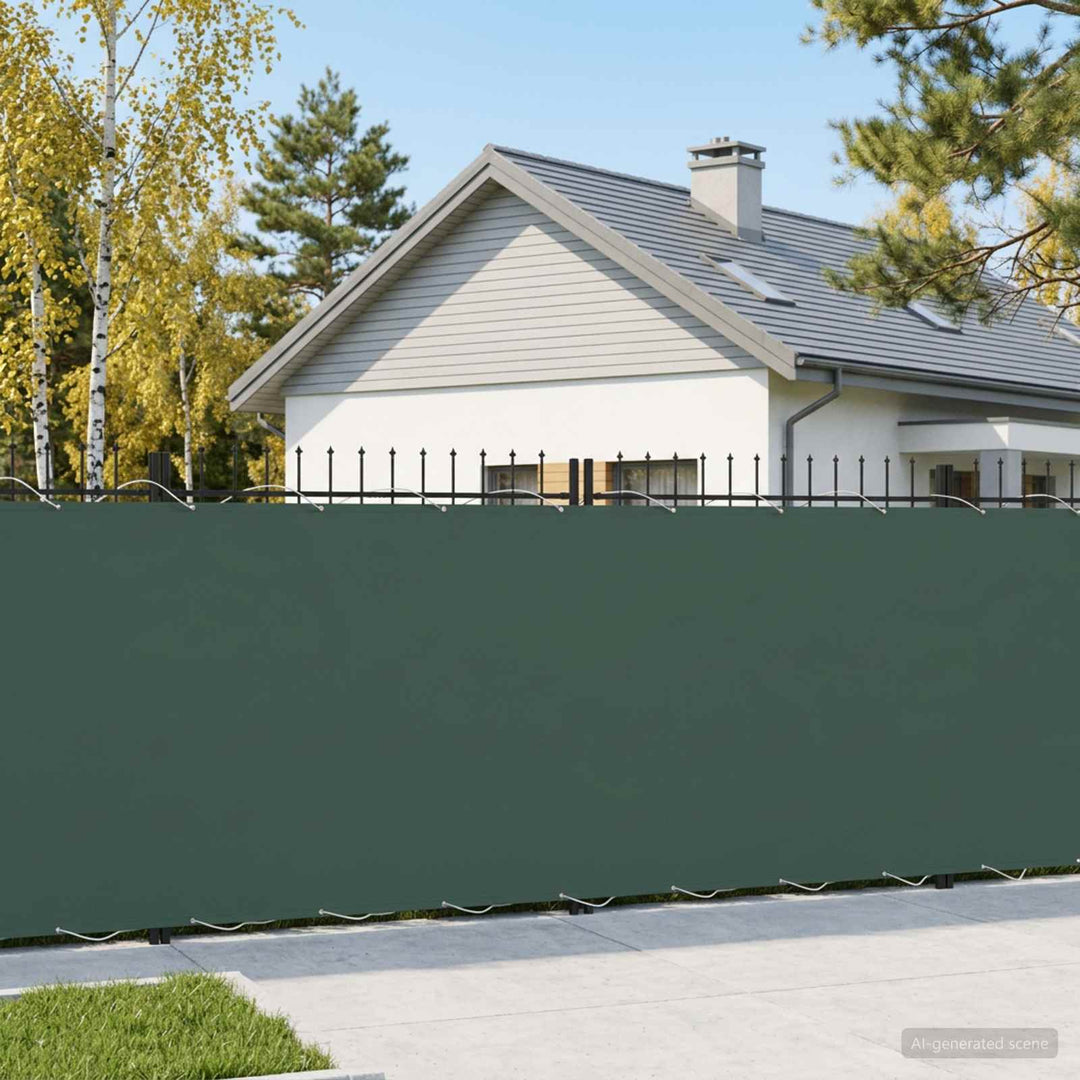Balkon Afskærmning 180 x 600 cm Stof med PU-belægning Mørkegrøn