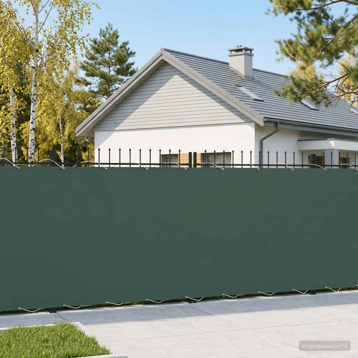 Balkon Afskærmning 180 x 600 cm Stof med PU-belægning Mørkegrøn