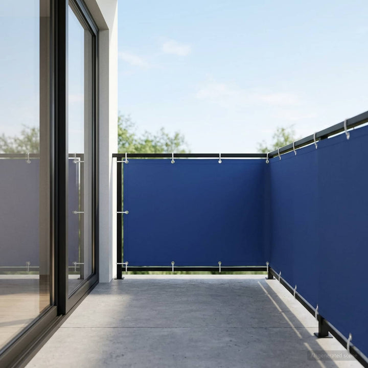 Balkon Afskærmning 150 x 1000 cm Stof med PU-belægning Blå