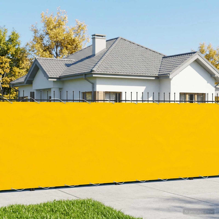 Balkon Afskærmning 150 x 600 cm Stof med PU-belægning Gul