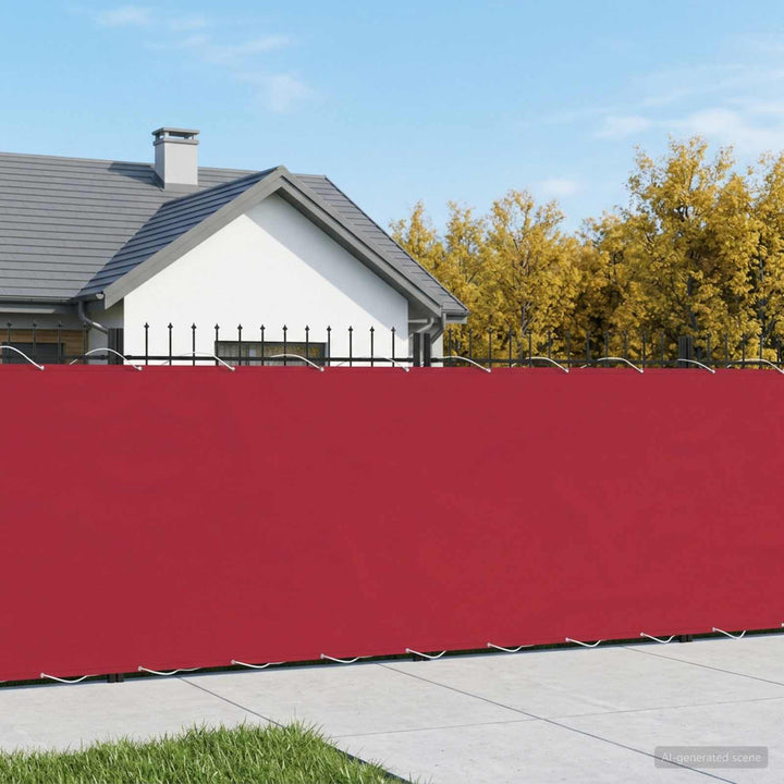 Balkon Afskærmning 180 x 600 cm Stof med PU-belægning Rød