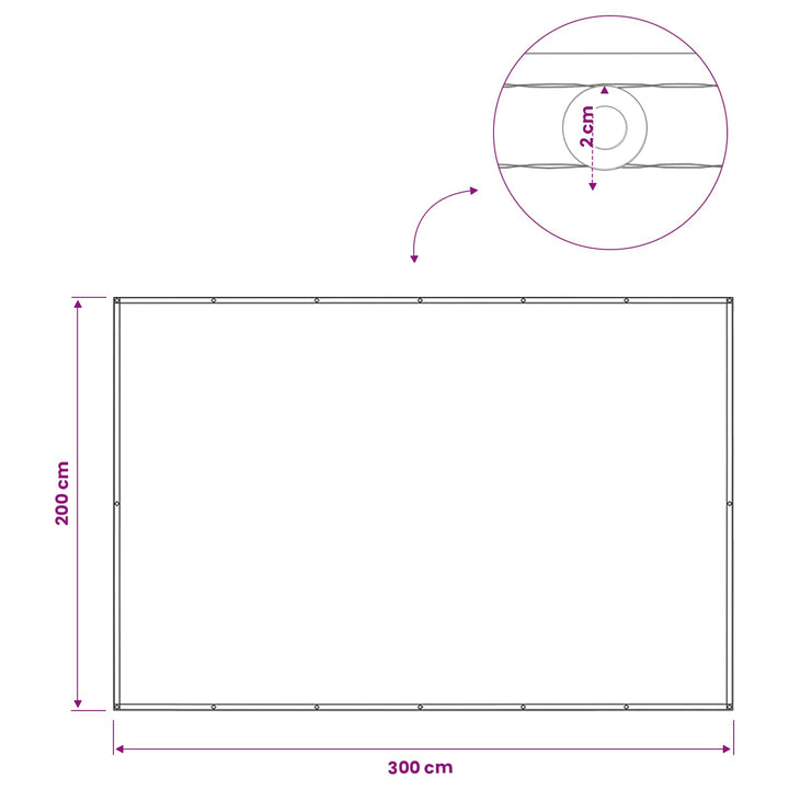 Balkon Afskærmning 200 x 300 cm Stof med PU-belægning Rød
