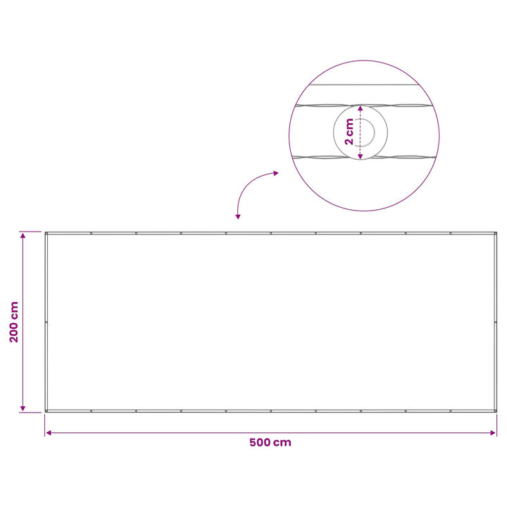 Balkon Afskærmning 200 x 500 cm Stof med PU-belægning Rød