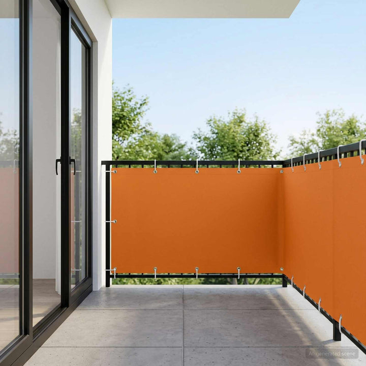 Balkon Afskærmning 150 x 700 cm Stof med PU-belægning Orange