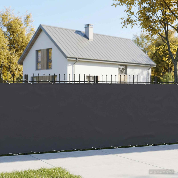 Balkon Afskærmning 150 x 1000 cm Stof med PU-belægning Sort