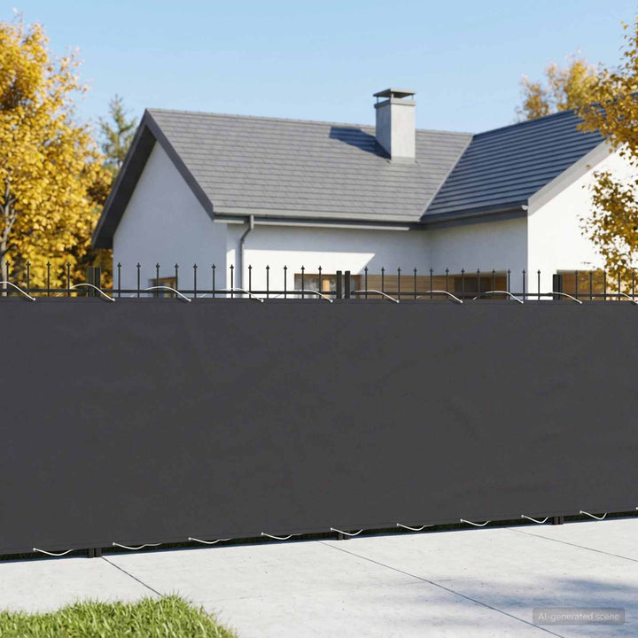 Balkon Afskærmning 180 x 600 cm Stof med PU-belægning Sort