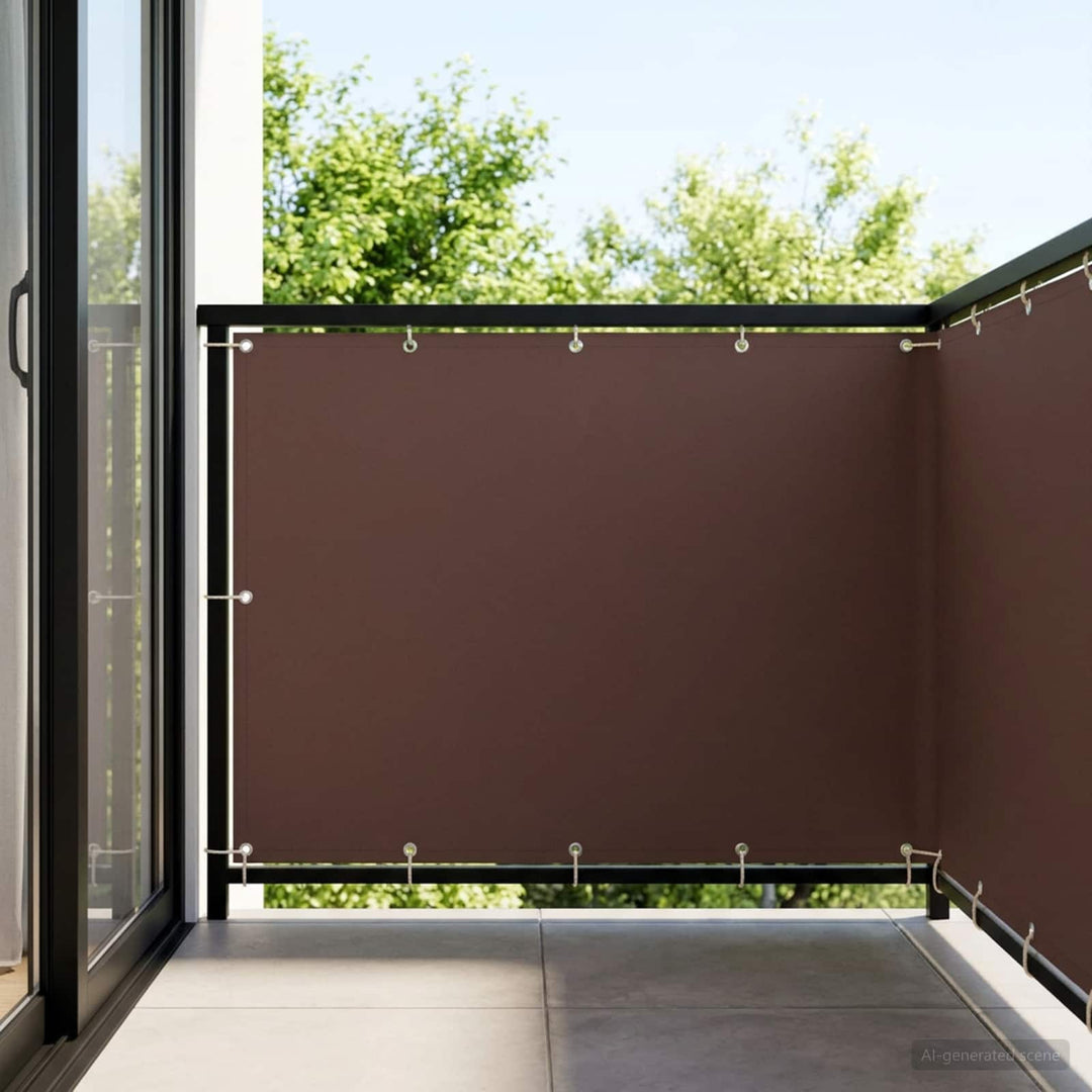 Balkon Afskærmning 150 x 600 cm Stof med PU-belægning Brun