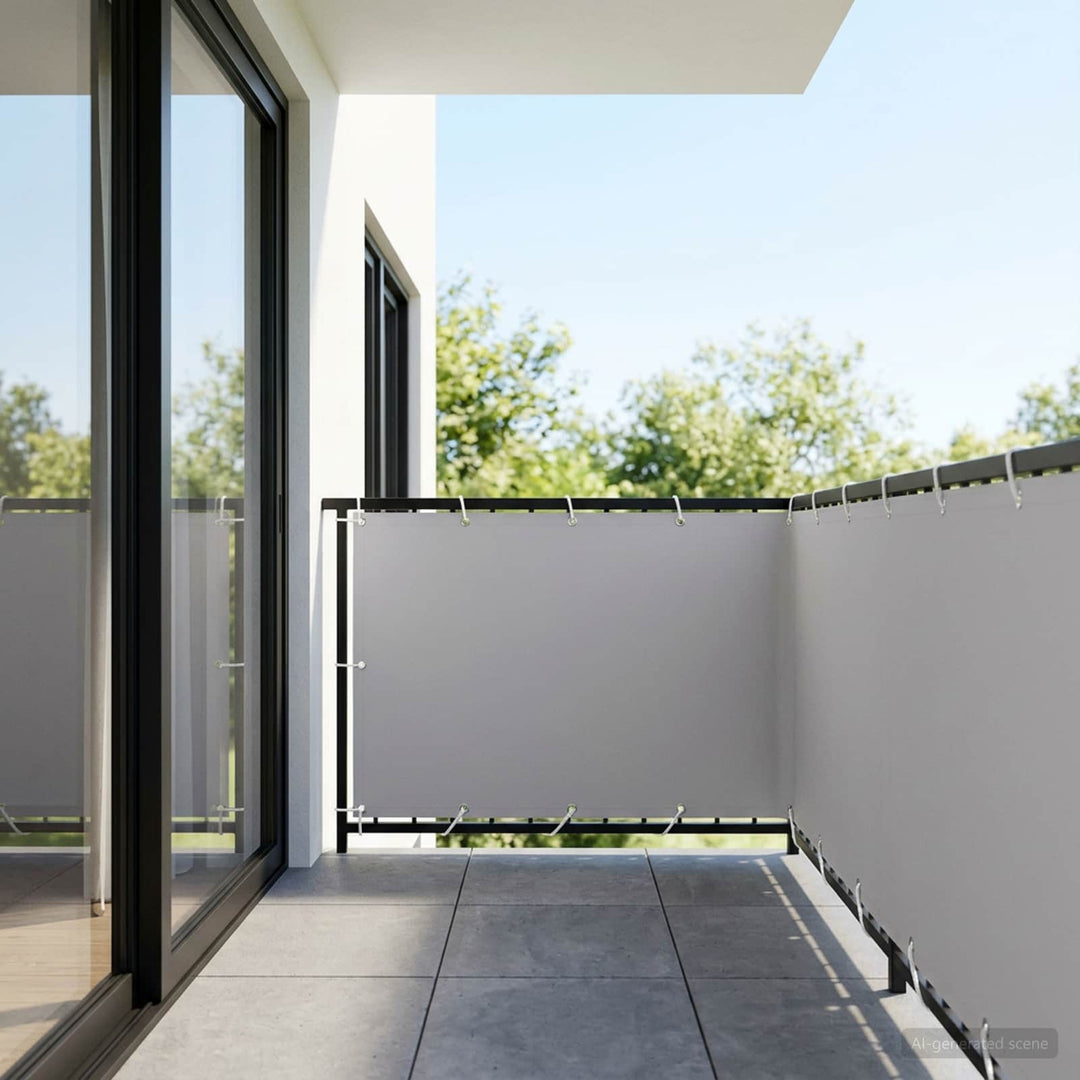 Balkon Afskærmning 1,2 x 15 m Stof med PU-belægning Lysegrå
