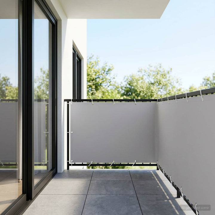 Balkon Afskærmning 1,2 x 15 m Stof med PU-belægning Lysegrå