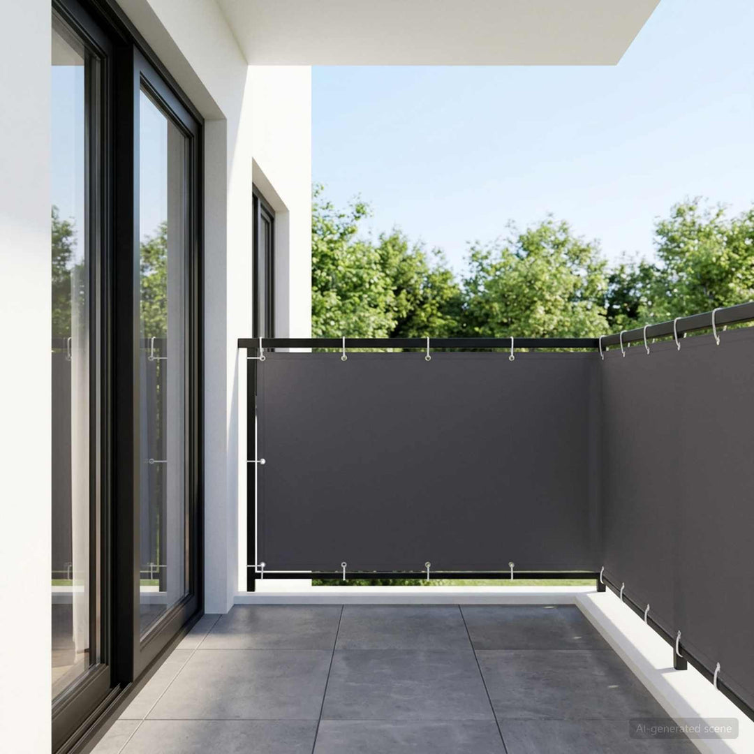 Balkon Afskærmning 1,2 x 15 m Stof med PU-belægning Antracit