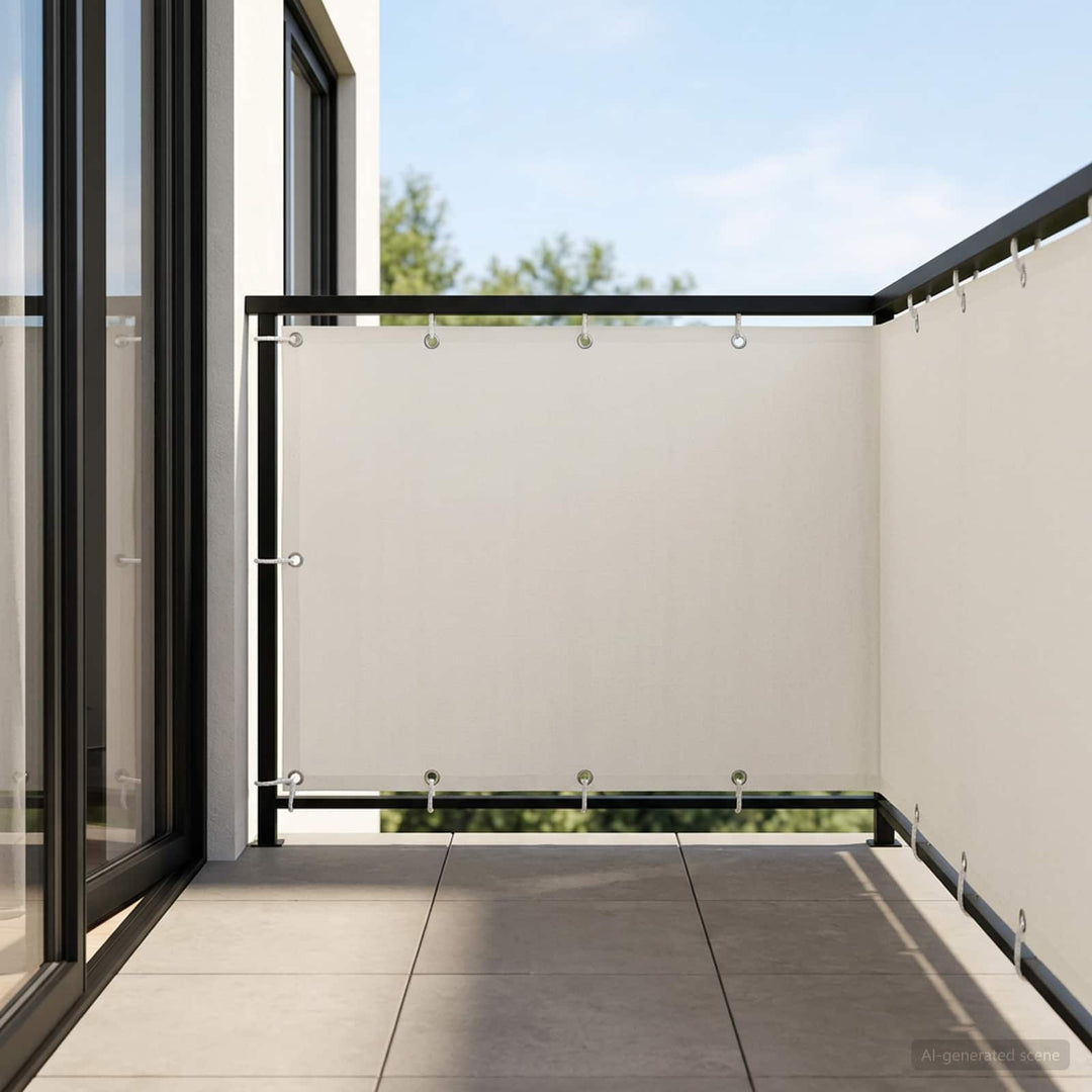 Balkon Afskærmning 1,2 x 15 m Stof med PU-belægning Hvid