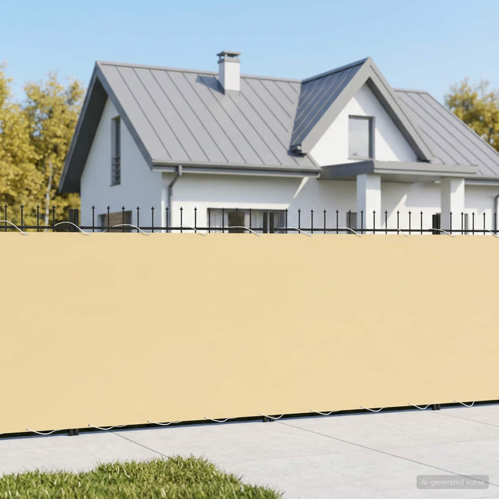 Balkon Afskærmning 1,2 x 15 m Stof med PU-belægning Beige