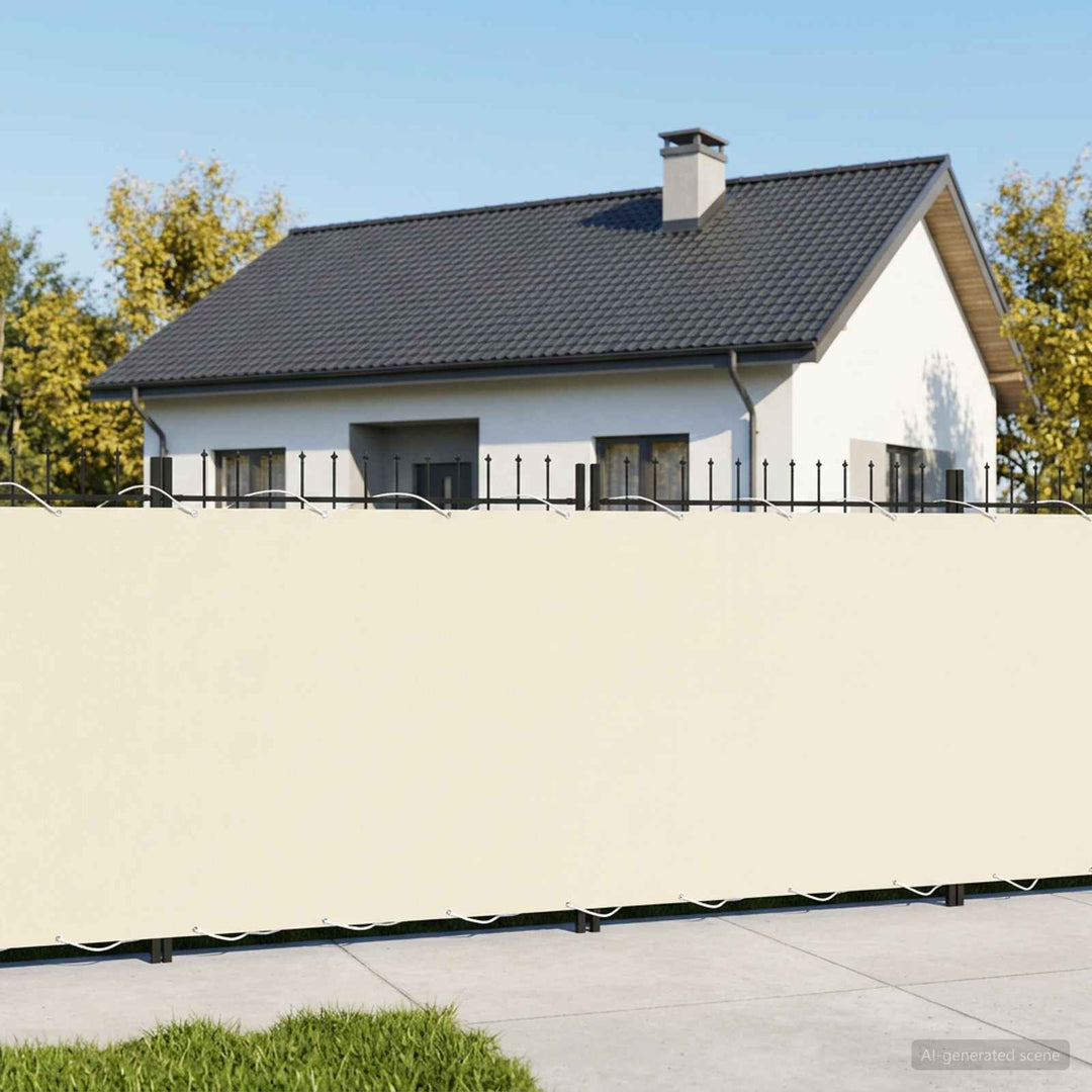 Balkon Afskærmning 1,2 x 15 m Stof med PU-belægning Cremefarvet
