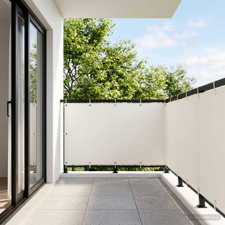 Balkon Afskærmning 1,2 x 25 m Stof med PU-belægning Hvid