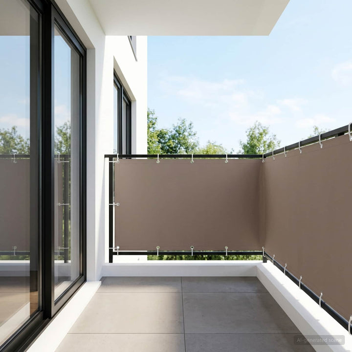Balkon Afskærmning 1,2 x 25 m Stof med PU-belægning Gråbrun