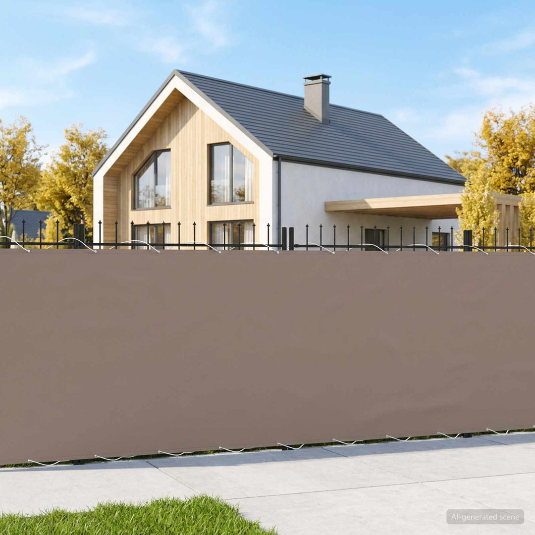 Balkon Afskærmning 1,2 x 25 m Stof med PU-belægning Gråbrun