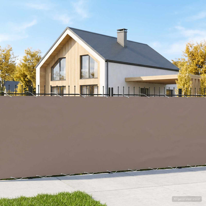 Balkon Afskærmning 1,2 x 25 m Stof med PU-belægning Gråbrun