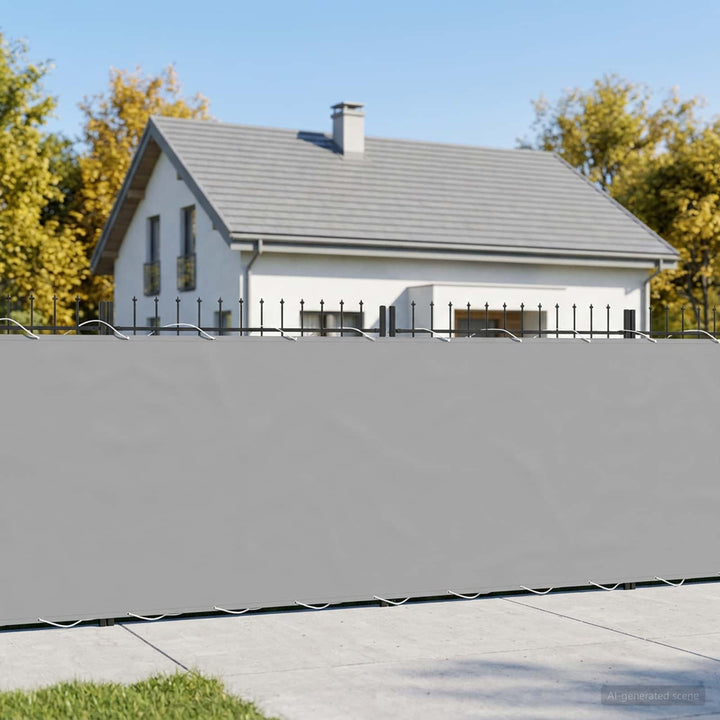 Balkon Afskærmning 1,5 x 15 m Stof med PU-belægning Lysegrå