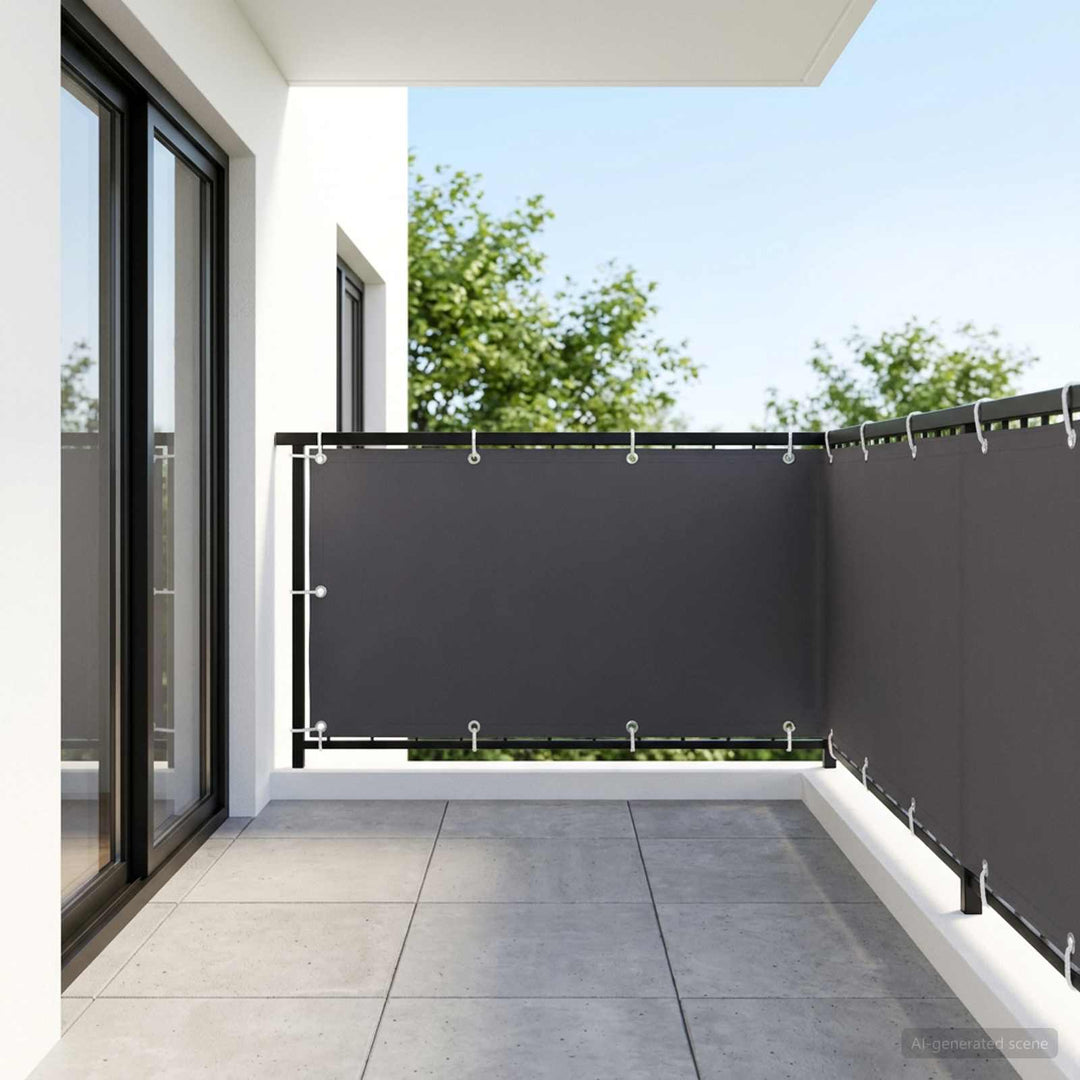 Balkon Afskærmning 1,5 x 15 m Stof med PU-belægning Antracit