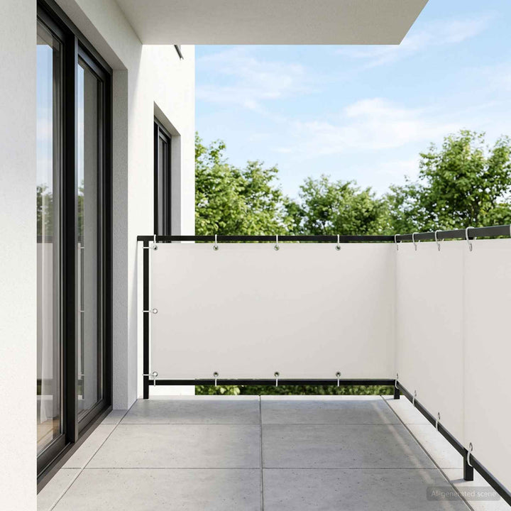 Balkon Afskærmning 1,5 x 15 m Stof med PU-belægning Hvid