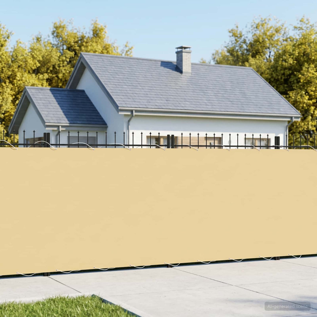 Balkon Afskærmning 1,5 x 15 m Stof med PU-belægning Beige