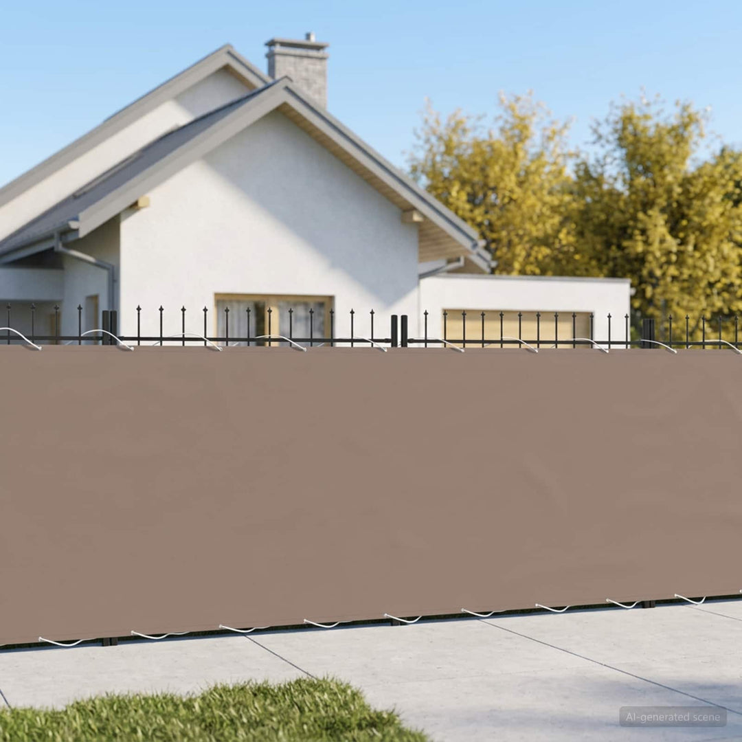 Balkon Afskærmning 1,5 x 15 m Stof med PU-belægning Gråbrun