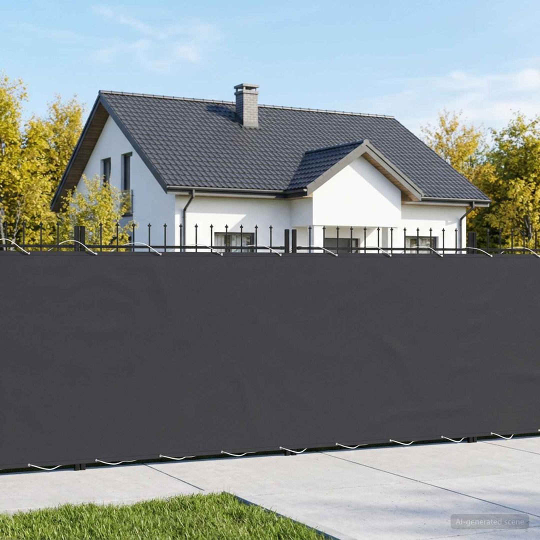 Balkon Afskærmning 1,5 x 15 m Stof med PU-belægning Sort