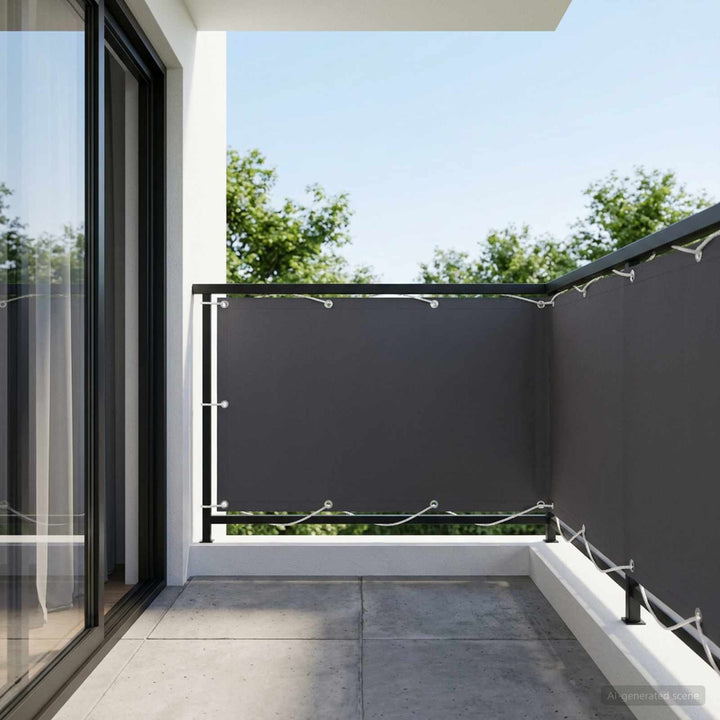 Balkon Afskærmning 1,5 x 25 m Stof med PU-belægning Antracit