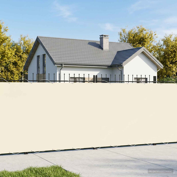 Balkon Afskærmning 1,5 x 25 m Stof med PU-belægning Cremefarvet