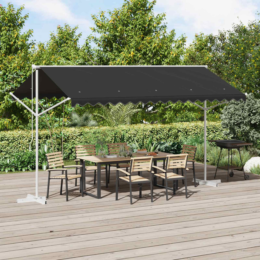 Fritstående markise 4 × 3 m Polyester Antracit