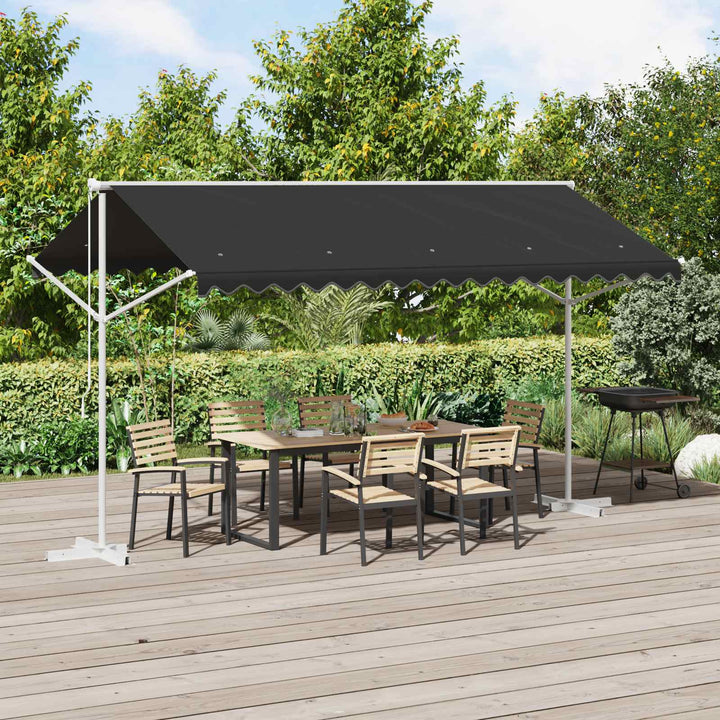 Fritstående markise 4 × 3 m Polyester Antracit