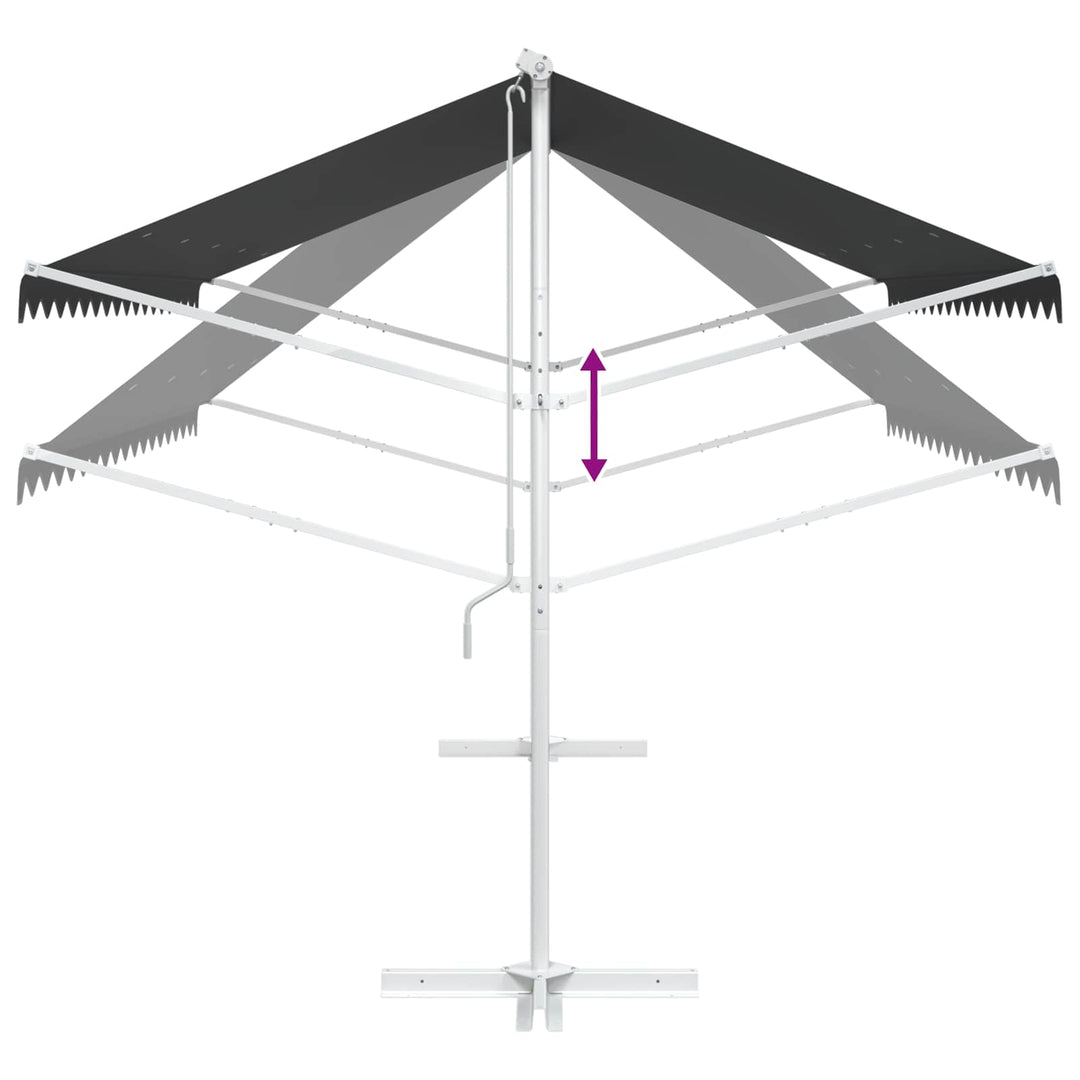 Fritstående markise 4 × 3 m Polyester Antracit