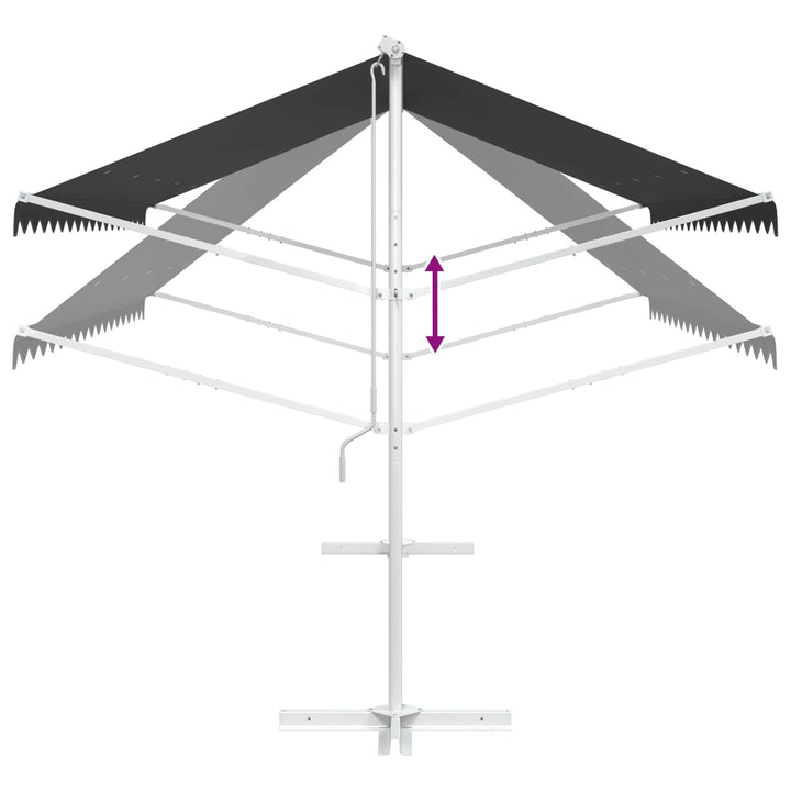 Fritstående markise 4 × 3 m Polyester Antracit