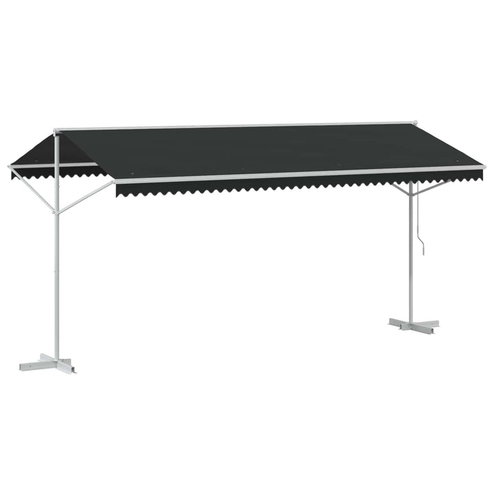 Fritstående markise Antracit 5 x 3 m Polyester