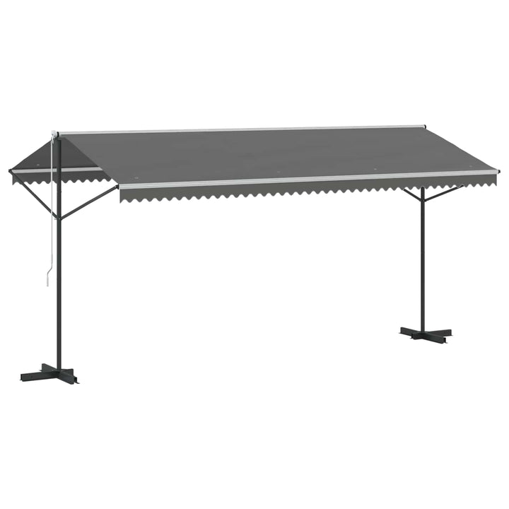 Fritstående markise Grå 5 x 3 m Polyester