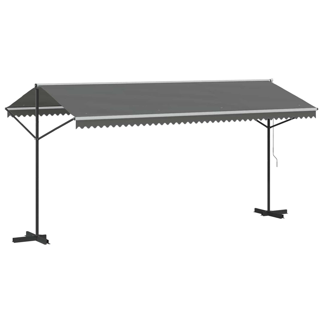 Fritstående markise Grå 5 x 3 m Polyester