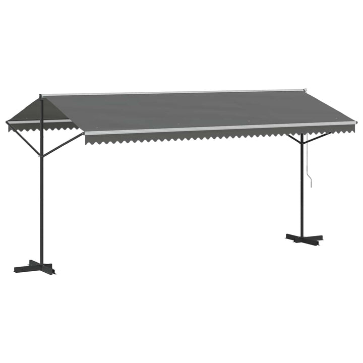 Fritstående markise Grå 5 x 3 m Polyester