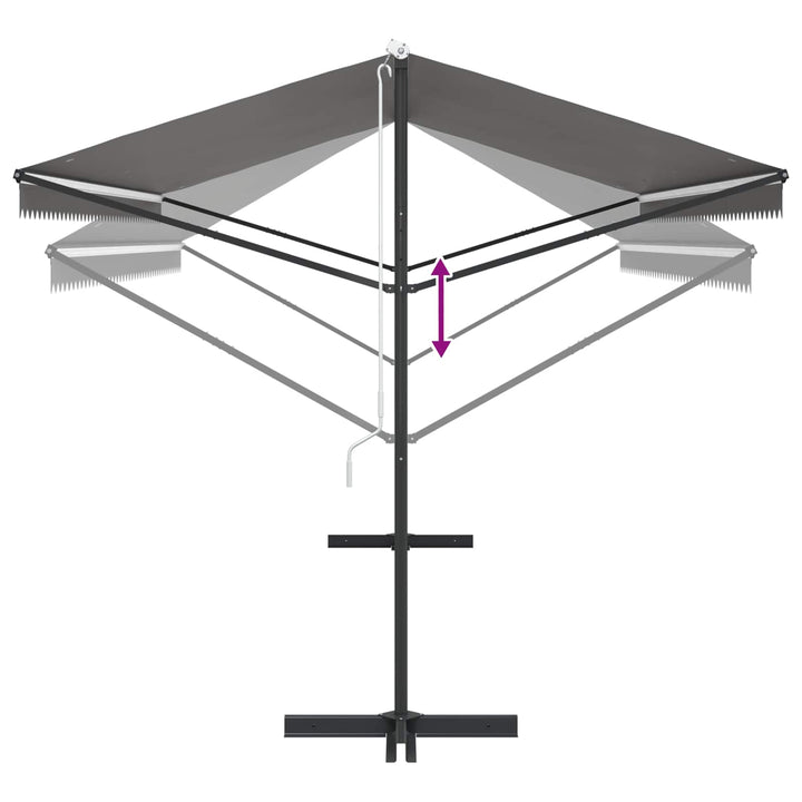 Fritstående markise Grå 5 x 3 m Polyester