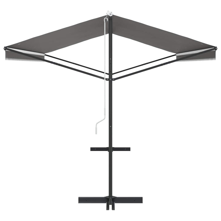 Fritstående markise Grå 5 x 3 m Polyester